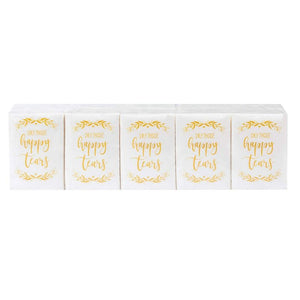 Juvale 60-Count Wedding Facial Tissue Packs, Dry Those Happy Tears Tissues for Guests, 3-Ply, 10 Sheets Each Pack, Bulk Wedding Party Favors Supplies, Ceremony, Travel Tissue Size, 2.9 x 2 Inches