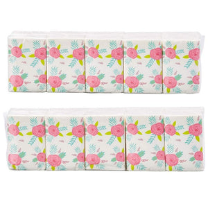 Juvale 60-Pack Floral Print Facial Tissues for Travel and Wedding Party Favors, 3-Ply, 10 Sheets Each Pack, 3 x 2 Inches