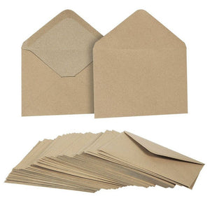 Kraft Paper Envelopes for Baby Shower, Birthday Party, and Wedding (4.6 x 6.3 In, 50 Pack)