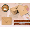 A2 Envelopes Bulk - 100-Count A2 Invitation Envelopes, Kraft Paper Envelopes for 5 x 4 Inch Wedding, Baby Shower, Party Invitations, V-Flap Photo Envelopes, Brown, 5.75 x 4.375 Inches