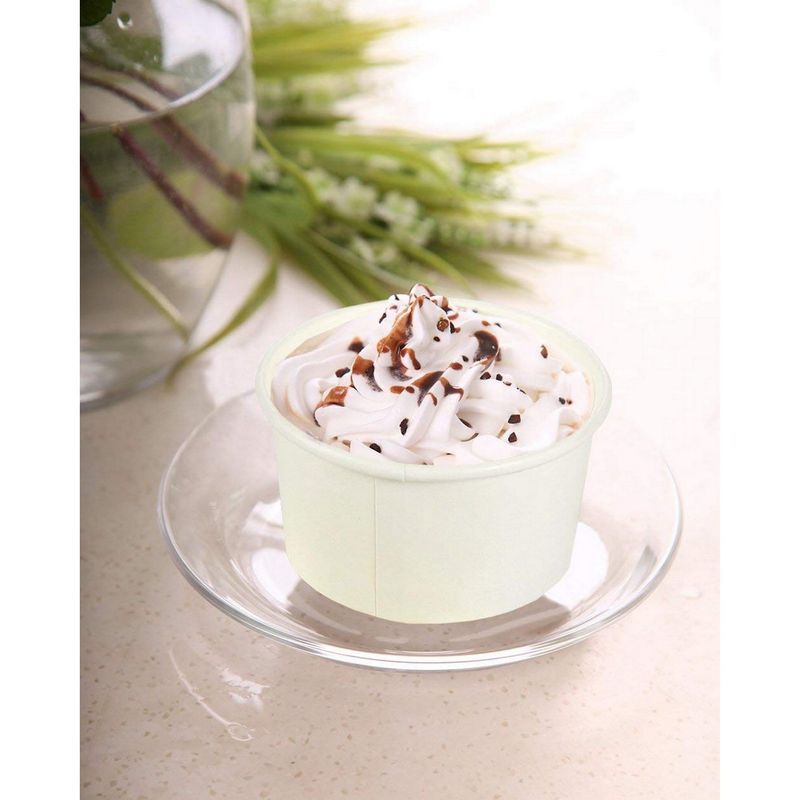 Ice Cream Sundae Cups - 100-Piece Disposable Paper Dessert Ice Cream Yogurt Bowls Party Supplies, 5-Ounce, White