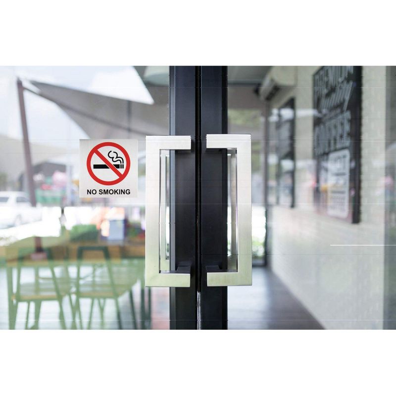 No Smoking Signs - 4-Pack Metal No Smoking Square Aluminum Signs, Self-Adhesive, Ideal for Public Spaces, Coffee Shops, Restaurants, Indoors and Outdoors, 5.5 x 5.5 Inches