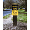 Private Road Sign - Dead End No Turn Around Property Parking Legend, Trespassers Violators Warning,  Aluminum, Yellow and Black, 18 x 12 Inches