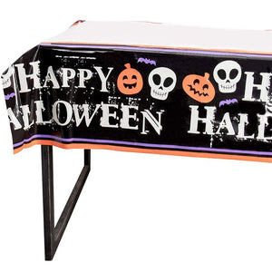 Happy Halloween Plastic Tablecloth for Party (54 x 108 in, 3 Pack)
