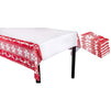 Red Snowflake Tablecloth for Holiday and Christmas Party (54 x 108 in, 6 Pack)