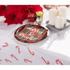 Candy Cane Plastic Tablecloth for Christmas Party (White, 54 x 108 In, 6 Pack)