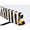 New Year's Plastic Tablecloth - 3-Pack 54 x 108-Inch Rectangular Disposable Table Cover, Perfect for Holiday Buffet Banquet or Picnic Table, Festive Stars, Black and White Stripe Design, 4.5 x 9 Feet