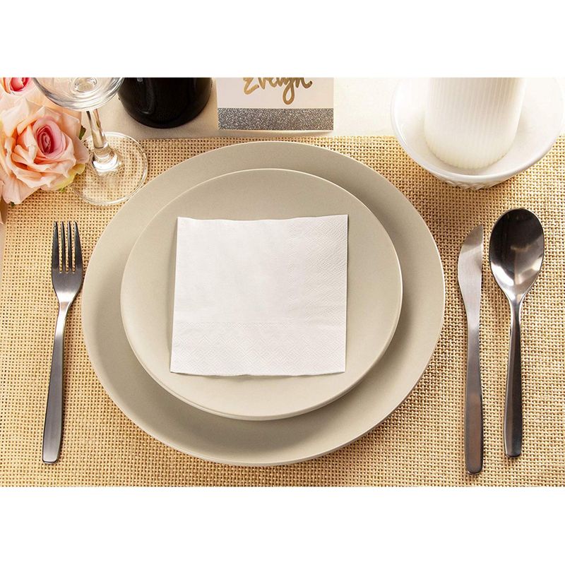 JAM PAPER Small Beverage Napkins - White - 5x5 Inch (Pack of 50)