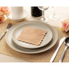 Kraft Scalloped Edge Paper Napkins (5 x 5 In, Brown, 100 Pack)