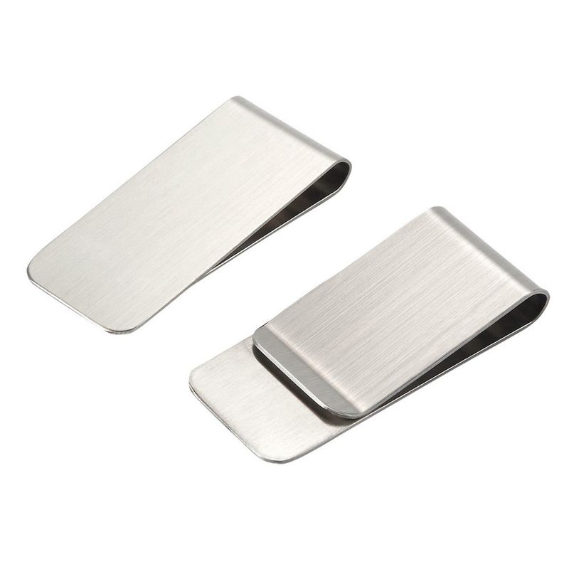 3 Pack Stainless Steel Money Clips, Slim Credit Card Holder, Classic Design for Men and Women, Silver, 2.1 x 1 x 0.3 Inches
