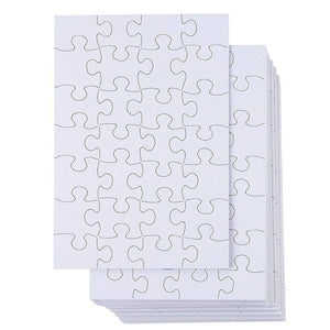 Juvale Blank Puzzle - 48-Pack White Jigsaw Puzzles for DIY Kids Color-in Crafts Projects Weddings 28 Pieces Each 5.5 x 8 Inches