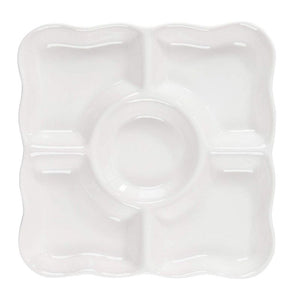Porcelain Appetizer Serving Tray with 5 Compartments (2 Pack)