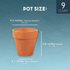 Juvale 9 Pack Terra Cotta Pots with Drainage Holes - 3.5 inches Mini Clay Flower Pots Perfect for Succulent Display, Cactus Nursery Planter, Indoor and Outdoor Plant