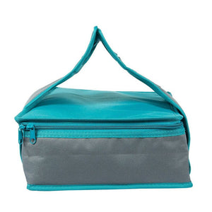 Casserole Dish Carrier - Rectangle Insulated Thermal Food Carrier for Lunch, Lasagna, Potluck, Picnics, Vacations - Teal and Grey, 16 x 10 x 4 inches