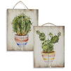 Juvale Wooden Wall Ornament - 2-Piece Small Hanging Decorations Cactus Design, Natural Decor Living Room, Hallway Dining Room, 8 x 5.9 x 0.9 inches