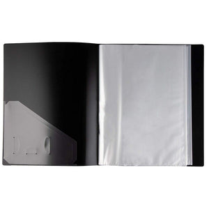Presentation Book - 4-Pack Display Book with 40-Pocket Sheet Protector, Portfolio Folder for Document, Sheet Music, Art, for 8.5 x 11-Inch Inserts, 2 Clear and 2 Black Folders