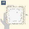 48-Pack Square Disposable Paper Plates for Parties and Dinners, Gold, 9 Inches