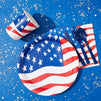 American Flag Party Bundle, Includes Paper Plates, Napkins, Cups and Cutlery (Serves 24, 144 Total Pieces)