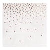 100 Pack of Cocktail Napkins with Rose Gold Foil Polka Dot Confetti (5 x 5 In)