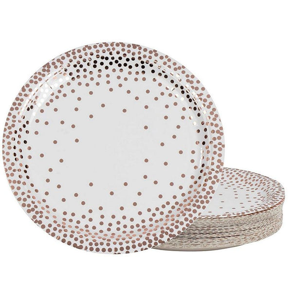 Rose Gold Party Supplies, 9 Inch Paper Plates (9 In, 48-Pack)