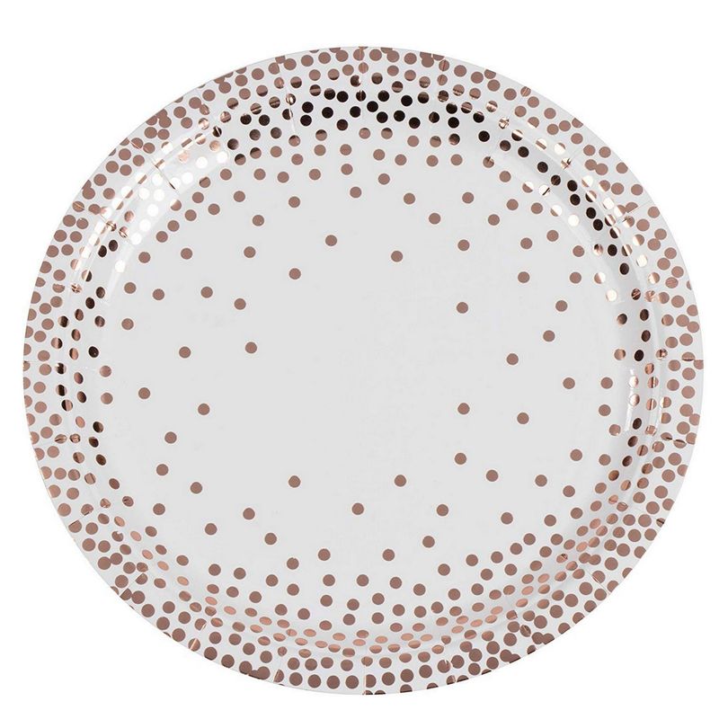 Rose Gold Party Supplies, 9 Inch Paper Plates (9 In, 48-Pack)