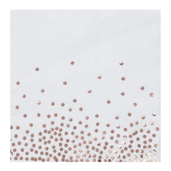 Rose Gold Foil Paper Napkins for Confetti Party (6.5 x 6.5 In, 50 Pack)