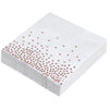 Rose Gold Foil Paper Napkins for Confetti Party (6.5 x 6.5 In, 50 Pack)