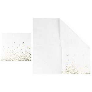 Gold Confetti Party Pack, Includes Plates, Napkins, Cups, and Cutlery (24 Guests,144 Pieces)