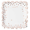 Rose Gold Confetti Party Bundle, Includes Scalloped Plates, Napkins and Cups (Serves 24, 72 Pieces)