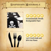 Pirate Party Supplies, Paper Plates, Plastic Cutlery, Cups, and Napkins (Serves 24, 144 Pieces)