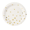 Gold Paper Plates - 48-Pack Gold Foil Square Confetti 9-Inch Disposable Plates, Gold Party Supplies, Appetizer, Lunch, Dessert Round Party Plates