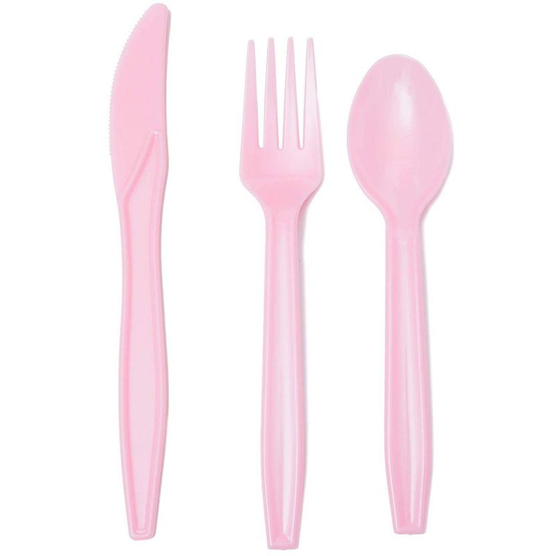 Juvale Watermelon Party Supplies for Summer, BBQs, Birthdays - Plates, Knives, Spoons, Forks, Napkins, and Cups, Pink/Green, Serves 24