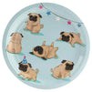 Disposable Dinnerware Set - Serves 24 - Dog Party Supplies for Kids Birthdays, Pugs Design, Includes Plastic Knives, Spoons, Forks, Paper Plates, Napkins, Cups