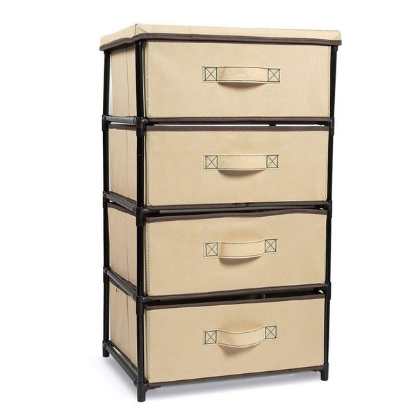 4-Tier Dresser Drawer Organizer, Storage for Clothes (16.5 x 13 In, Brown)