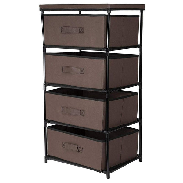4-Tier Dresser Drawer Organizer, Storage for Clothes (16.5 x 13 In, Dark Brown)