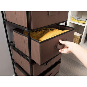 4-Tier Dresser Drawer Organizer, Storage for Clothes (16.5 x 13 In, Dark Brown)
