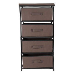 4-Tier Dresser Drawer Organizer, Storage for Clothes (16.5 x 13 In, Dark Brown)
