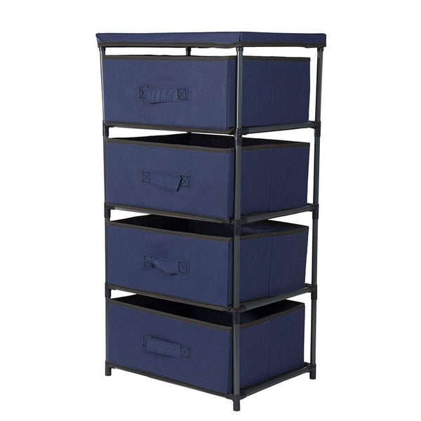 4-Tier Dresser Drawer Organizer, Storage for Clothes (16.5 x 13 In, Blue)