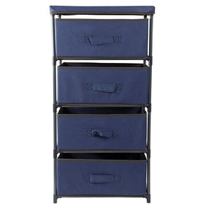 4-Tier Dresser Drawer Organizer, Storage for Clothes (16.5 x 13 In, Blue)