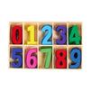 Wooden Numbers for Learning Games, Educational Tool (Rainbow Colors, 50 Pieces)