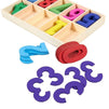 Wooden Numbers for Learning Games, Educational Tool (Rainbow Colors, 50 Pieces)