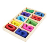 Wooden Numbers for Learning Games, Educational Tool (Rainbow Colors, 50 Pieces)