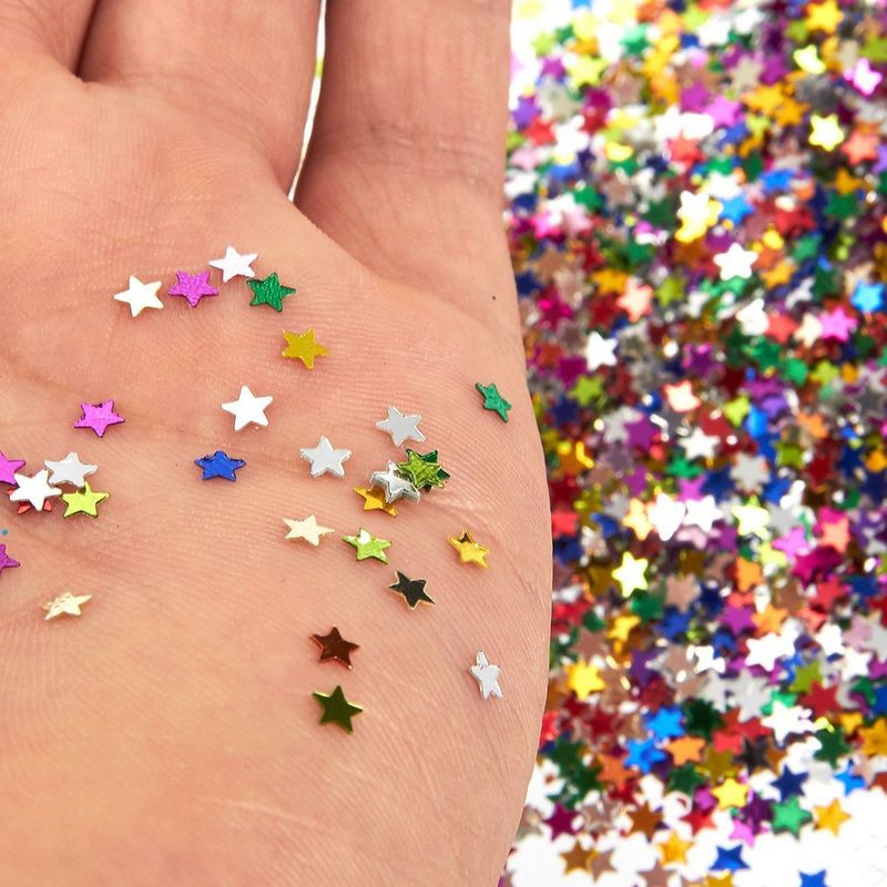Star Confetti - Metallic Glitter Foil Confetti Star Sequins - Ideal for Balloons, Tables, Art Crafts, Wedding Festival Party Supplies, DIY Decorations - Multicolor, 0.1 inches, 7 Once