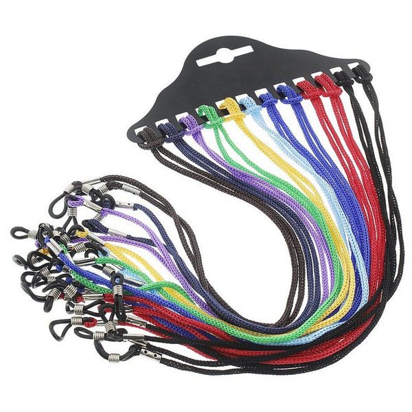 12-Piece Set Eyeglass Chain - Glasses Strap Eyeglass Frame Holder Nylon Cord for Sunglasses, Reading Glasses, Eyeglasses, Spectacles, Multicolored, 24.40 Inches