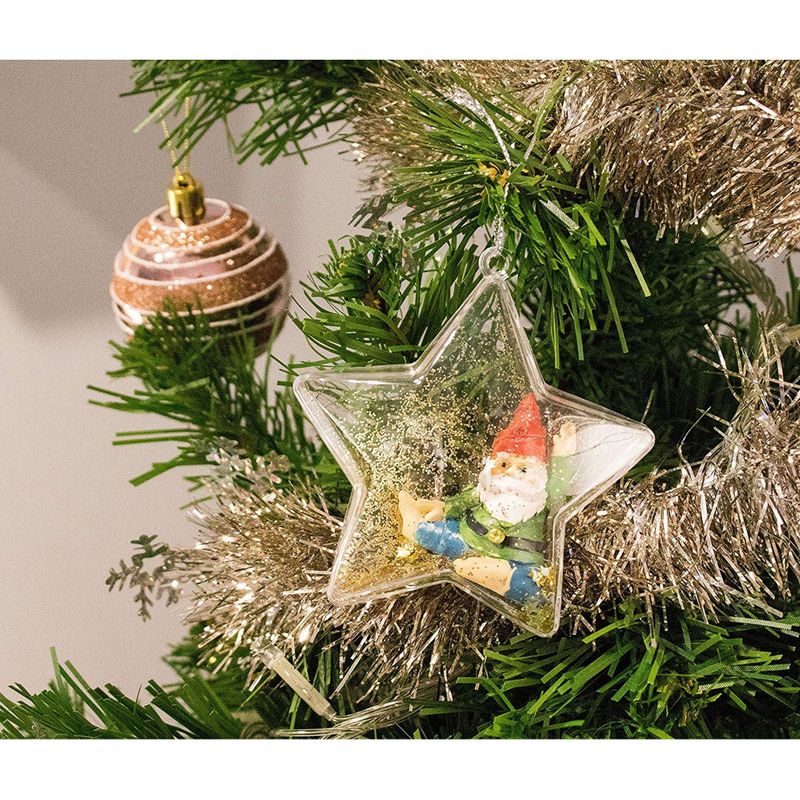 Fillable Star Christmas Tree Ornaments for Crafts (3 x 3 x 1.2 Inches, 20 Pack)