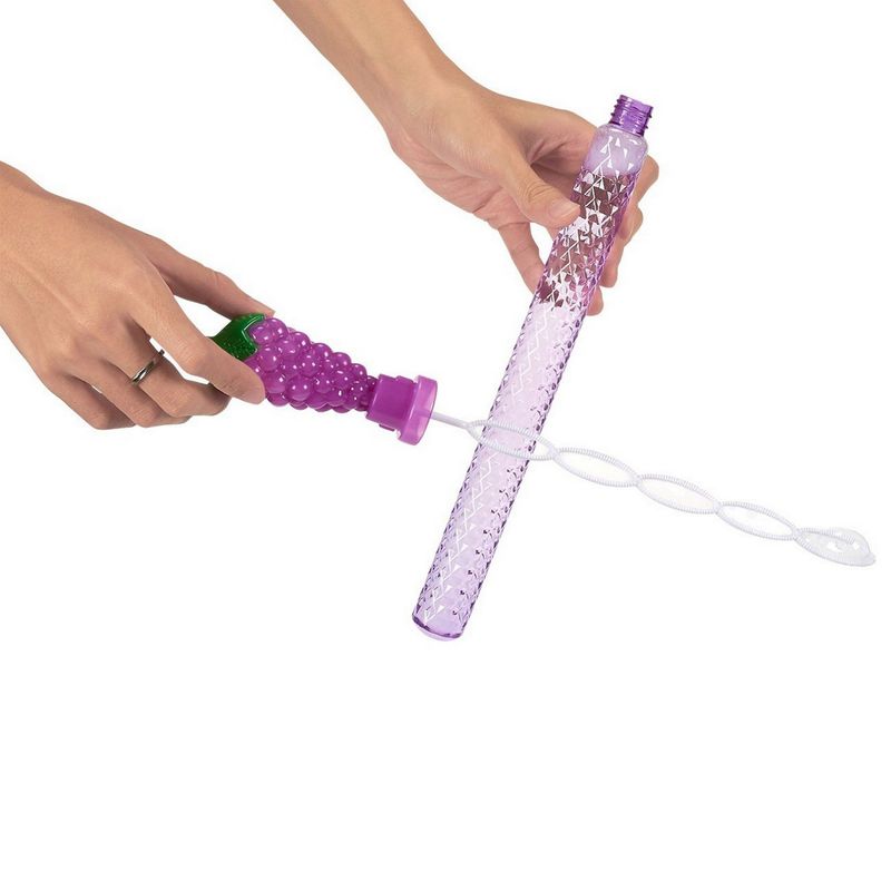 24-Pack Bubble Wands - Play Bubbles - Bubble Stick Party Favors, Fruit-Themed Bubble Party Supplies for Kids Parties, Celebrations, Birthdays, 4 Designs, 120ml (3.74oz), 1.2 x 14.7 x 1.2 Inches