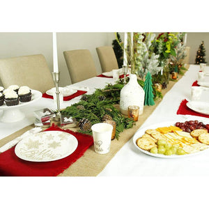 Winter Wonderland Christmas Party Bundle, Includes Paper Plates, Napkins, Cups, and Cutlery (Serves 24, 144 Pieces)