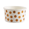 Disposable Ice Cream Cups, Dessert Bowls with Rose Gold Polka Dots (8 oz, 50 Pack)