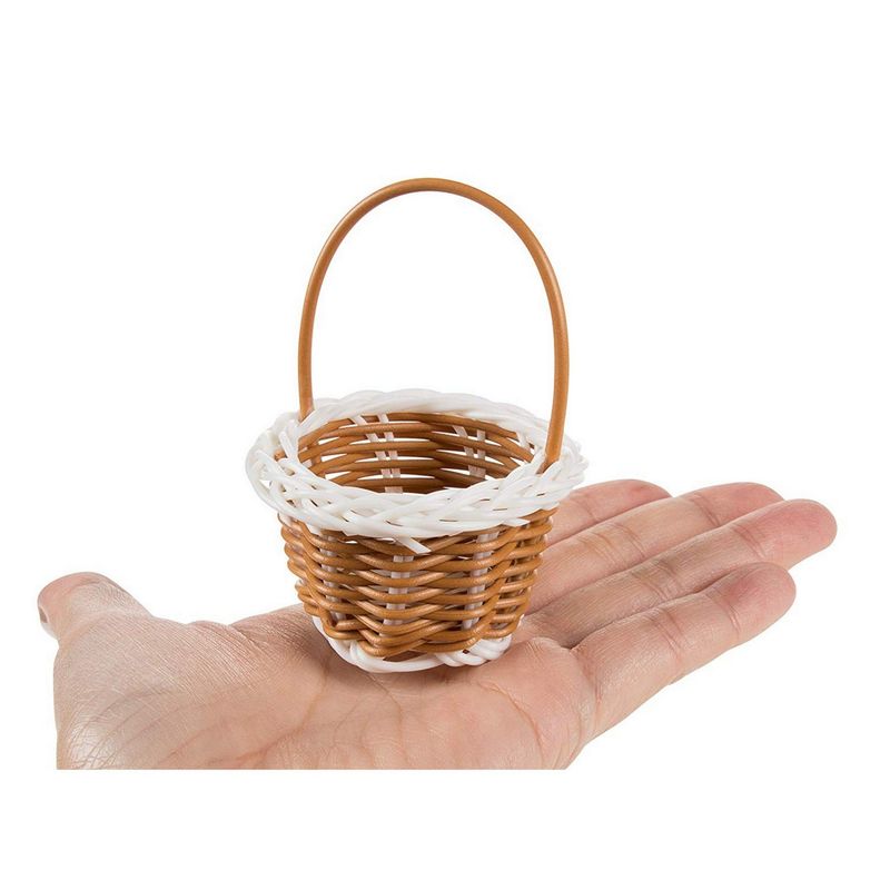 Gadpiparty 15 Pcs Small Wooden Basket Tiny Basket Wedding Gift Basket  Vegetable Basket with Handle Mini Baskets for Favors Woven Basket Party  Gift