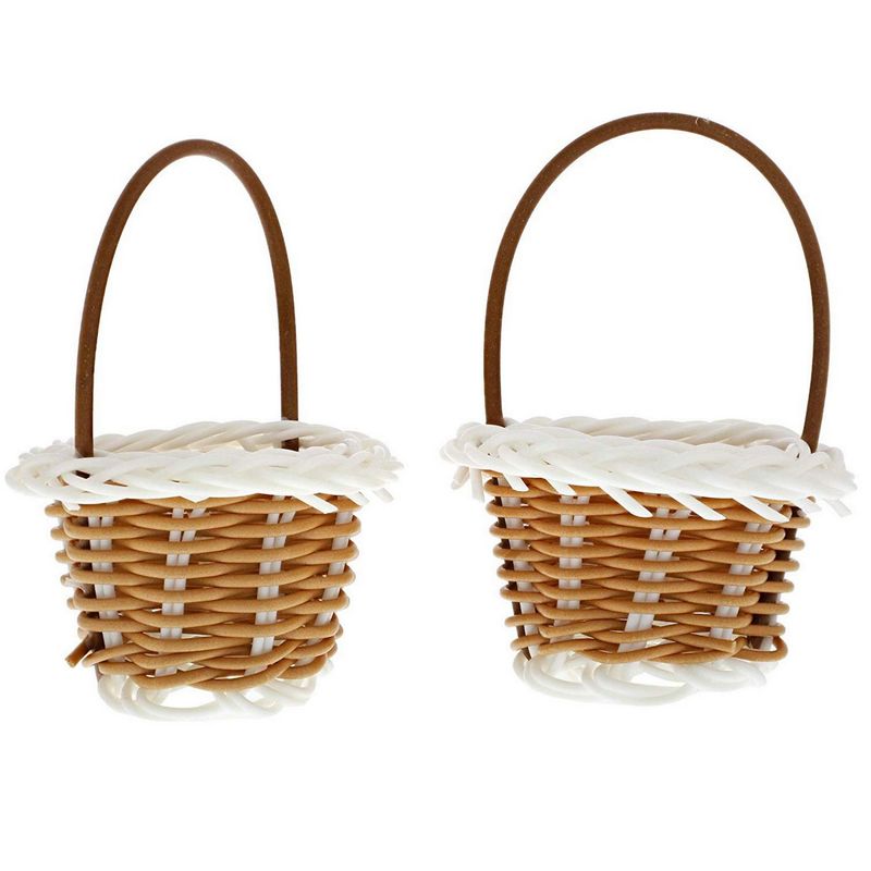 jojofuny 12 pcs small wooden basket braided small gift basket mini candy  basket Mini Baskets For Favors Mini Baskets For Crafts dollhouse miniature
